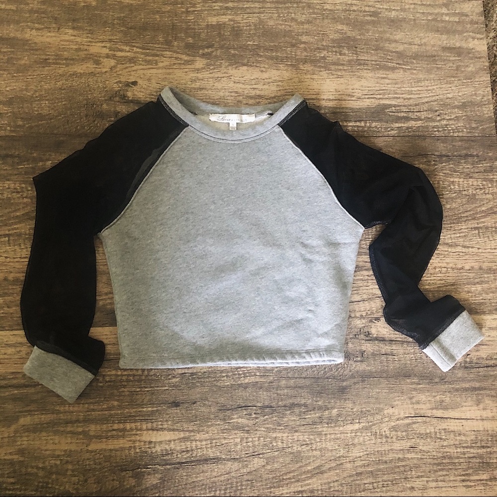 Lovers & Friends mesh sleeve crop sweatshirt